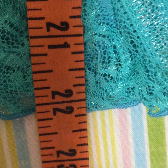 Vintage Light Turquoise Lace Sheer Sleeves Top by Tres Pink Hearts - Picture 9 of 14